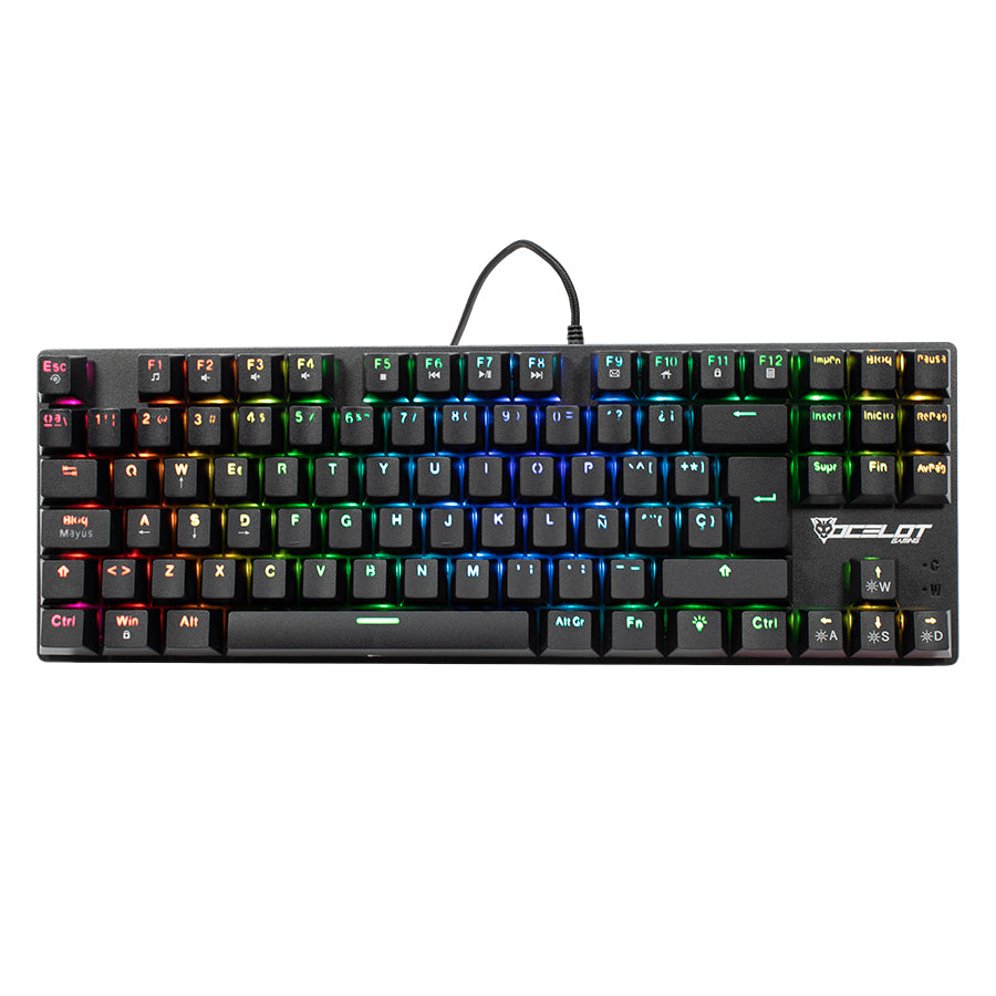 TECLADO ALAMBRICO TIPO MECANICO TKL SWITCH ROJO FULL RGB, ESTRUCTURA DE ABS TECLADO ALAMBRICO TIPO MECANICO TKL SWITCH ROJO FULL RGB, ESTRUCTURA DE ABS